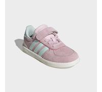 Sneaker ADIDAS SPORTSWEAR "BREAKNET SLEEK KINDER", Mädchen, Gr. 35, rosa (clear pink, halo mint, bliss pink), Leder, Schuhe Sneaker, inspiriert vom Design des adidas handball spezial (88195267-35) cle