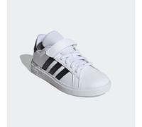Sneaker ADIDAS SPORTSWEAR "GRAND COURT 2.0 KIDS", Mädchen, Gr. 34, schwarz-weiß (cloud weiß, core schwarz, cloud weiß), Synthetik, Textil, Schuhe Sneaker, mit Klettverschluss, für Kinder (37516628-34)