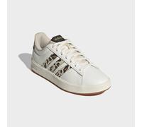 Sneaker ADIDAS SPORTSWEAR "GRAND COURT 3.0", Damen, Gr. 37, weiß (crystal linen, aurora coffee, matte gold), Synthetik, Textil, Schuhe Sneaker, mit Leo Muster (77307460-37) crystal linen, aurora coffe