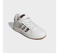 Sneaker ADIDAS SPORTSWEAR "GRAND COURT 3.0 EL C", Mädchen, Gr. 34, weiß (core weiß, crystal linen, aurora coffee), Synthetik, Schuhe Sneaker, mit Klettverschluss, für Kinder (11032339-34) core weiß, c