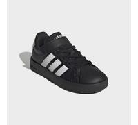 Sneaker ADIDAS SPORTSWEAR "GRAND COURT 3.0 FÜR KINDER", Mädchen, Gr. 34, schwarz-weiß (cloud weiß, core schwarz, core schwarz), Synthetik, Textil, Schuhe Sneaker, mit Klettverschluss, für Kinder (4824