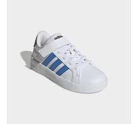 Sneaker ADIDAS SPORTSWEAR "GRAND COURT 3.0 SCHUHE FÜR KINDER", Mädchen, Gr. 35, cloud weiß, lucid ray blau, aurora onix, Synthetik, Textil, Schuhe Sneaker, mit Klettverschluss, für Kinder (14736459-35
