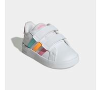 Sneaker ADIDAS SPORTSWEAR "GRAND COURT 3.0 KIDS", Mädchen, Gr. 25, cloud weiß, bliss pink, lucid tangerine, Synthetik, Textil, Schuhe Sneaker, für Kinder (91107461-25) cloud weiß, bliss pink, lucid ta