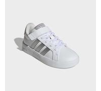 Sneaker ADIDAS SPORTSWEAR "GRAND COURT 3.0 SCHUHE FÜR KINDER", Mädchen, Gr. 35, cloud weiß, silber metallic, silber metallic, Synthetik, Textil, Schuhe Sneaker, mit Klettverschluss, für Kinder (395794