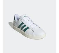 Sneaker ADIDAS SPORTSWEAR "GRAND COURT CLOUDFOAM COMFORT", Herren, Gr. 45, weiß (cloud weiß, collegiate grün, core weiß), Synthetik, Schuhe Sneaker, Design auf den Spuren des adidas Superstar (3442385