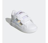 Sneaker ADIDAS SPORTSWEAR "GRAND COURT LIFESTYLE COURT HOOK AND LOOP", Mädchen, Gr. 20, weiß (cloud weiß, iridescent, ftwr weiß), Synthetik, Schuhe Sneaker, Design auf den Spuren des adidas Superstar,