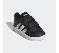 Sneaker ADIDAS SPORTSWEAR "GRAND COURT LIFESTYLE HOOK AND LOOP", Mädchen, Gr. 23, weiß (core schwarz, cloud weiß, core schwarz), Synthetik, Textil, Schuhe Sneaker, für Kinder, Design auf den Spuren de
