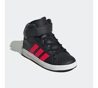 Sneaker ADIDAS SPORTSWEAR "GRAND COURT MID K", Damen, Gr. 32, core schwarz, lucid rot, grau six, Schuhe Sneaker, für Kinder (68705555-32) core schwarz, lucid rot, grau six