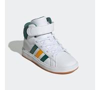 Sneaker ADIDAS SPORTSWEAR "GRAND COURT MID K", Mädchen, Gr. 29, ftwwht, cgrün, cogold, Synthetik, Textil, Schuhe (91524462-29) ftwwht, cgrün, cogold