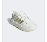 Sneaker ADIDAS SPORTSWEAR "GRAND COURT PLATFORM", Damen, Gr. 42, weiß (core weiß, gold metallic, sanftes weiß), Synthetik, Schuhe Sneaker, Design auf den Spuren des adidas Superstar (11218319-42) core