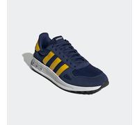 Sneaker ADIDAS SPORTSWEAR "RUN 84", Gr. 40, blau (dunkelblau, cloud weiß, utility gelb), Textil, Leder, Synthetik, sportlich, Schuhe, inspiriert vom Design des adidas LA Trainer (69032719-40) dunkelbl