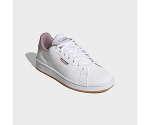 Sneaker ADIDAS SPORTSWEAR "URBAN COURT", Damen, Gr. 40,5, cloud weiß, ftwr weiß, magic mauve, Leder, Synthetik, Textil, Schuhe Sneaker, inspiriert vom Design des adidas stan smith (84103755-40,5) clou