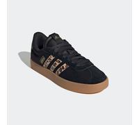 Sneaker ADIDAS SPORTSWEAR "VL COURT 3.0", Damen, Gr. 38,5, schwarz (core schwarz, shadow braun, matte gold), Leder, Textil, Schuhe Sneaker, mit Leo Muster (37287002-38,5) core schwarz, shadow braun, m