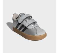 Adidas Klettschuh VL Court 3.0 Kids Mädchen Leder/Synthetik Silber/Schwarz/Grau Größe 22