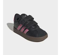Sneaker ADIDAS SPORTSWEAR "VL COURT 3.0 KIDS", Mädchen, Gr. 24, schwarz (core schwarz, pink fusion, gum5), Leder, Synthetik, Schuhe Sneaker, inspiriert vom Design des adidas samba, für Kinder (8777214