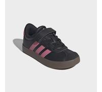 Sneaker ADIDAS SPORTSWEAR "VL COURT 3.0 KIDS", Mädchen, Gr. 32, core schwarz, pink fusion, gum5, Leder, Synthetik, Schuhe Sneaker, inspiriert vom Design des adidas samba, für Kinder & Jugendliche (595