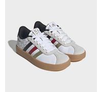 Sneaker ADIDAS SPORTSWEAR "VL COURT 3.0 KIDS", Mädchen, Gr. 33, weiß (cloud weiß, core schwarz, gold metallic), Synthetik, Textil, Schuhe Sneaker, Design auf den Spuren des adidas Samba (22080310-33) 