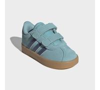 Sneaker ADIDAS SPORTSWEAR "VL COURT 3.0", Mädchen, Gr. 24, mint ton, preloved ink, silber metallic, Leder, Synthetik, Schuhe Sneaker, für Kinder, inspiriert vom Design des adidas samba (39210331-24) m