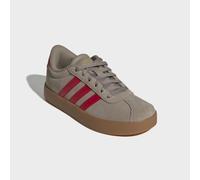 Sneaker ADIDAS SPORTSWEAR "VL COURT 3.0", Mädchen, Gr. 33, blanch cargo, pure ruby, gold metallic, Leder, Synthetik, Schuhe Sneaker, inspiriert vom Design des adidas samba, für Kinder & Jugendliche (7