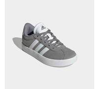 Sneaker ADIDAS SPORTSWEAR "VL COURT 3.0", Mädchen, Gr. 33, grau (grau three, cloud weiß, grau two), Leder, Synthetik, Schuhe Sneaker, inspiriert vom Design des adidas samba, für Kinder & Jugendliche (