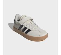 Sneaker ADIDAS SPORTSWEAR "VL COURT 3.0", Mädchen, Gr. 34, aluminium, core schwarz, gum 3, Leder, Synthetik, Schuhe Sneaker, mit Klettverschluss, für Kinder (23902323-34) aluminium, core schwarz, gum