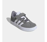 Sneaker ADIDAS SPORTSWEAR "VL COURT 3.0", Mädchen, Gr. 34, grau (grau three, cloud weiß, grau two), Leder, Synthetik, Schuhe Sneaker, inspiriert vom Design des adidas samba, für Kinder (38131035-34) g