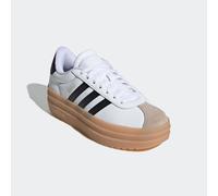 Sneaker ADIDAS SPORTSWEAR "VL COURT BOLD LIFESTYLE KIDS", Mädchen, Gr. 38,5, weiß (cloud weiß, core schwarz, wonder beige), Leder, Synthetik, Schuhe Sneaker, Design auf den Spuren des adidas Gazelle B
