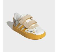 Sneaker ADIDAS SPORTSWEAR "VL COURT WINNIE CF I", Mädchen, Gr. 25, sanftes weiß, crew gelb, core schwarz, Leder, Synthetik, Schuhe Sneaker, für Kinder (32195417-25) sanftes weiß, crew gelb, core schwa