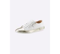 Sneaker ANDREA CONTI, Damen, Gr. 39, Leder, gold (weiß, goldfarben), Leder, Rindsleder, Schuhe Sneaker (45470829-39) weiß, goldfarben