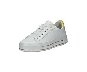 Sneaker ARA "Ara Sneaker Leder", Damen, Gr. 40, weiß, gelb, Leder, Schuhe Sneaker (83965538-40) weiß, gelb
