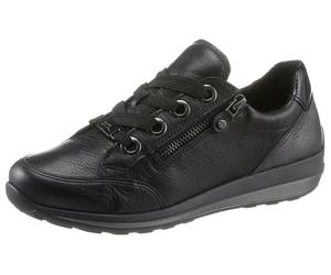 Sneaker ARA "OSAKA", Damen, Gr. 5,5 (38,5), grau (schwarz, anthrazit), Glattleder, Lackleder, Schuhe Sneaker, Schaftrandpolsterung, G-Weite, Freizeitschuh, Halbschuh, Schnürschuh (99781516-5,5) schwar