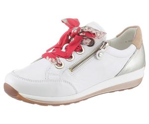 Sneaker ARA "OSAKA", Damen, Gr. 8 (42), gold (weiß, goldfarben, camelfarben), Glattleder, Ziegenveloursleder, Schuhe Sneaker, Freizeitschuh, Halbschuh, Schnürschuh (34220645-8) weiß, goldfarben, camel