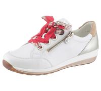Sneaker ARA "OSAKA", Damen, Gr. 8,5 (42,5), gold (weiß, goldfarben, camelfarben), Glattleder, Ziegenveloursleder, Schuhe Sneaker, Freizeitschuh, Halbschuh, Schnürschuh (34220645-8,5) weiß, goldfarben,