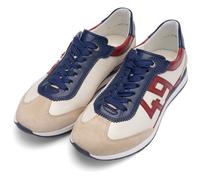 Sneaker ARA "PORTOFINO", Damen, Gr. 38, creme kombiniert, Glattleder, Veloursleder, Schuhe Sneaker, Freizeitschuh, Halbschuh, Schnürschuh in Bequemweite G 1/2 (= weit) (11169846-38) creme kombiniert