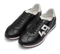 Sneaker ARA "PORTOFINO", Damen, Gr. 38, schwarz-weiß (schwarz, creme), Glattleder, Schuhe Sneaker, Freizeitschuh, Halbschuh, Schnürschuh in Bequemweite G 1/2 (= weit) (72648167-38) schwarz, creme