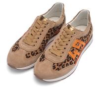 Sneaker ARA "PORTOFINO", Damen, Gr. 39, beige, leo, Glattleder, Microfaser, Veloursleder, Schuhe Sneaker, Freizeitschuh, Halbschuh, Schnürschuh in Bequemweite G 1/2 (= weit) (25421814-39) beige, leo