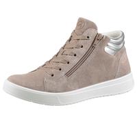 Sneaker ARA "ROM", Damen, Gr. 2,5, beige (beige, silberfarben), Glattleder, Veloursleder, Schuhe Sneaker, High Top Sneaker, Schnürboots in Weite G (= weit) (92670337-2,5)
