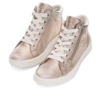 Sneaker ARA "ROM", Damen, Gr. 2,5, beige (sand, creme), Glattleder, metallic, Schuhe Sneaker, High Top Sneaker, Schnürboots in Weite G (= weit) (79635359-2,5)