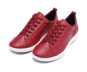 Sneaker ARA "ROMA", Damen, Gr. 5 (38), rot, Glattleder, unifarben, Schuhe Sneaker, Freizeitschuh, Halbschuh, Schnürschuh mit High Soft Fußbett, G-Weite (19759647-5) rot