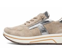 Sneaker ARA "SAPPORO", Damen, Gr. 9,5 (43,5), beige (hellbeige, metallic), Glattleder, Veloursleder, Schuhe Sneaker, Plateausneaker, Schnürschuh in Komfortweite H (= sehr weit) (26811033-9,5) hellbeig
