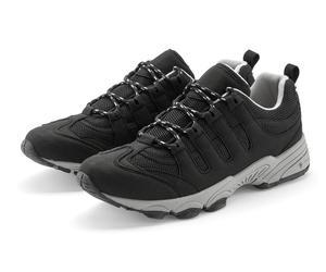 Sneaker AUTHENTIC LE JOGGER "Schnürschuh, Freizeitschuh, Schnürhalbschuh, Wanderschuh", Herren, Gr. 41, schwarz (schwarz, gelb), Obermaterial: 100% Textilmaterial. Decksohle: 100% Textilmaterial. Futt