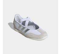 Sneaker Ballerinas ADIDAS SPORTSWEAR "BARREDA MARY JANE", Damen, Gr. 38,5, weiß (cloud weiß, silber metallic, sanftes weiß), Leder, Schuhe, inspiriert vom design des adidas samba mary jane (19449151-3