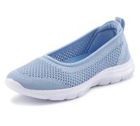 Sneaker Ballerinas LASCANA, Damen, Gr. 35, blau (hellblau), Obermaterial: 100% Textilmaterial. Futter: 100% Textilmaterial. Decksohle: 100% Textilmaterial. Laufsohle: 100% Synthetik, unifarben, sportl