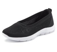 Sneaker Ballerinas LASCANA, Damen, Gr. 35, schwarz, Obermaterial: 100% Textilmaterial. Decksohle: 100% Textilmaterial. Futter: 100% Textilmaterial. Laufsohle: 100% Synthetik, unifarben, Sportlich, Sch