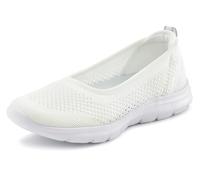 Sneaker Ballerinas LASCANA Gr. 35, weiß Damen Schuhe Sneaker ultraleichter Slipper,Freizeitschuh aus Mesh, weicher Innensohle VEGAN Bestseller (60254841-35)
