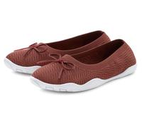 Sneaker Ballerinas LASCANA Gr. 37, rot (rotbraun) Damen Schuhe Ballerinas mit flacher & flexibler Sohle, superleicht, Slipper, Halbschuh VEGAN (69710123-37)