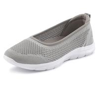 Sneaker Ballerinas LASCANA Gr. 44, grau Damen Schuhe Sneaker ultraleichter Slipper,Freizeitschuh aus Mesh, weicher Innensohle VEGAN (41973147-44)