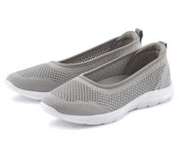 Sneaker Ballerinas LASCANA, Damen, Gr. 35, grau, Obermaterial: 100% Textilmaterial. Decksohle: 100% Textilmaterial. Futter: 100% Textilmaterial. Laufsohle: 100% Synthetik, unifarben, Schuhe Ballerina,