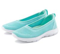 Sneaker Ballerinas LASCANA "Halbschuh, Slip-On-Sneaker", Damen, Gr. 36, blau (mint), Obermaterial: 100% Textilmaterial. Decksohle: 100% Textilmaterial. Futter: 100% Textilmaterial. Laufsohle: 100% Syn