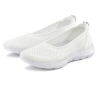 Sneaker Ballerinas LASCANA "Halbschuh, Slip-On-Sneaker", Damen, Gr. 37, weiß (sanftes weiß), Obermaterial: 100% Textilmaterial. Decksohle: 100% Textilmaterial. Futter: 100% Textilmaterial. Laufsohle: 